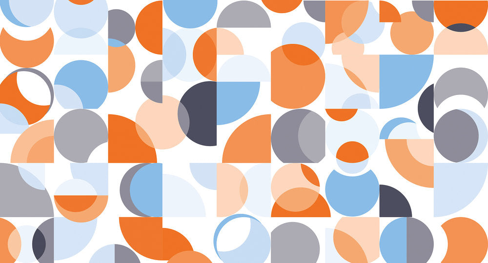 Atelier 47 -  Coloured Circles digital print AS Creation Blue/Orange   117655