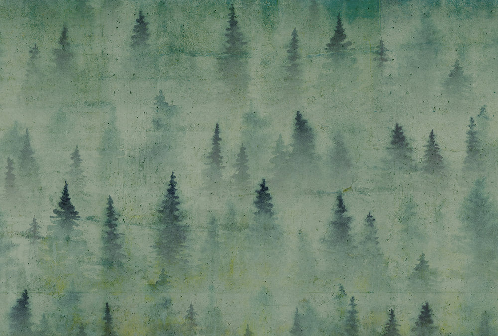 Atelier 47 - Conifers In Fog digital print AS Creation Green   117980