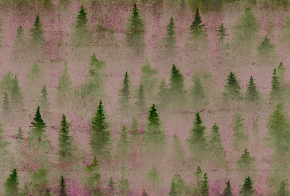 Atelier 47 - Conifers In Fog digital print AS Creation Pink   117990
