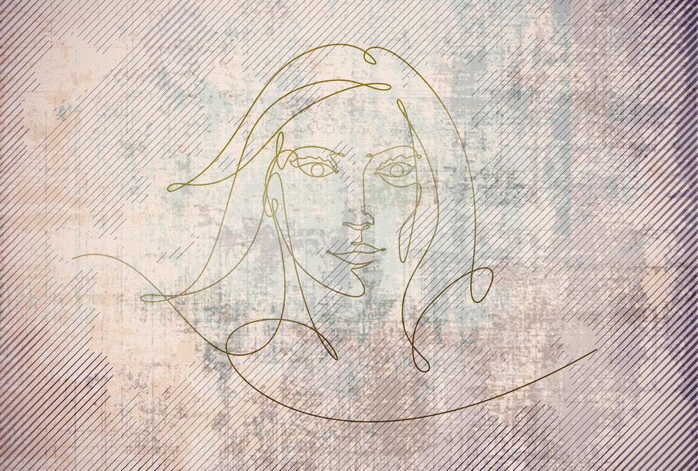 Atelier 47 - Golden Line Face digital print AS Creation Taupe   118050