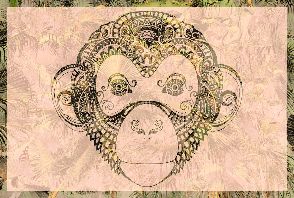 Atelier 47 - Monkey Pattern digital print AS Creation Pink   118100