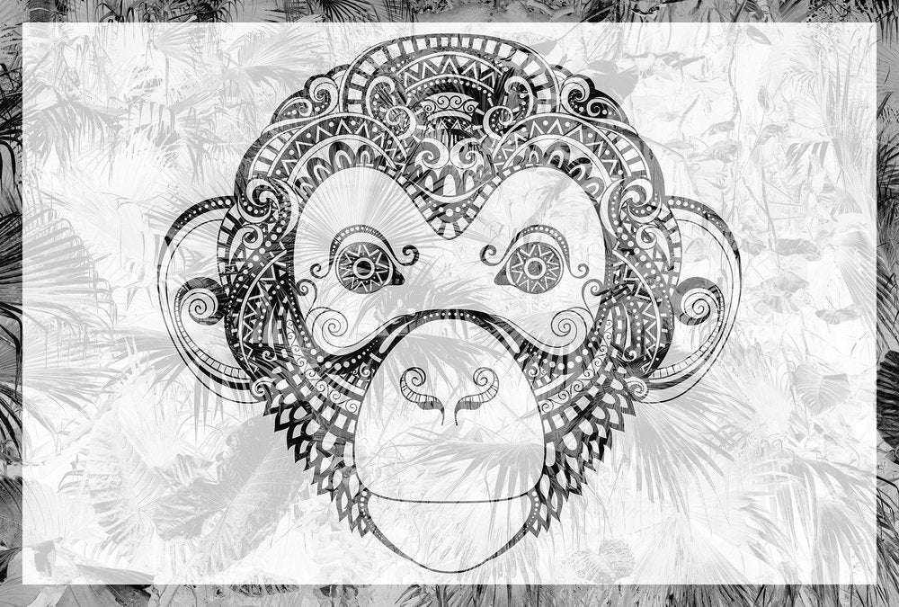Atelier 47 - Monkey Pattern digital print AS Creation White   118105