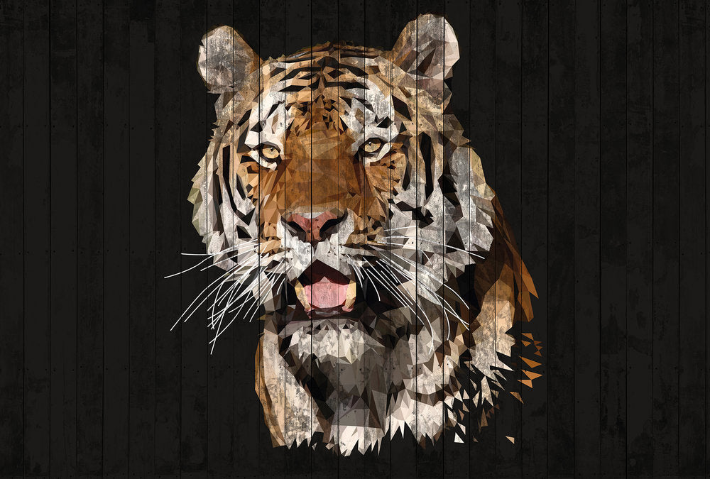 Atelier 47 - Polygon Tiger digital print AS Creation Black   118150
