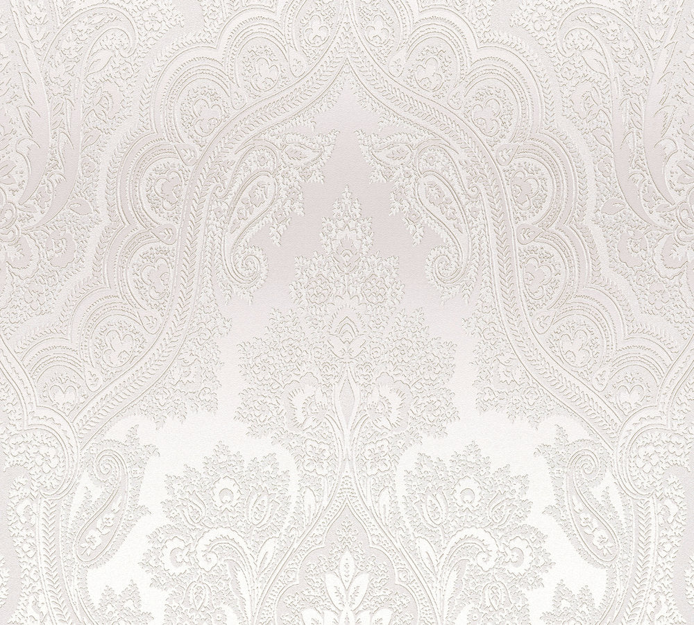 My Home My Spa - Boho Ombre Glamour damask wallpaper AS Creation Roll Grey  387084