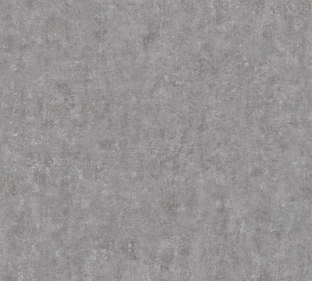 My Home My Spa - Concrete Look plain wallpaper AS Creation Roll Dark Grey  386931