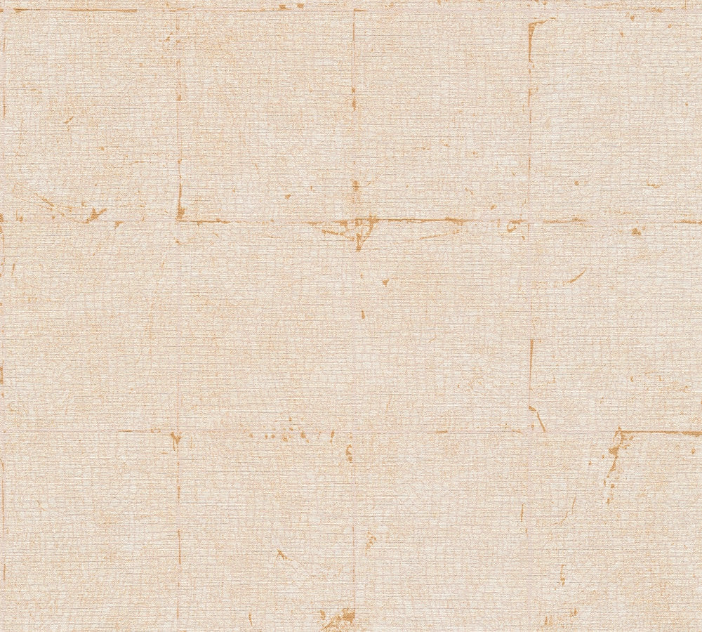 Desert Lodge - Craquele Tiles industrial wallpaper AS Creation Roll Light Beige  385261
