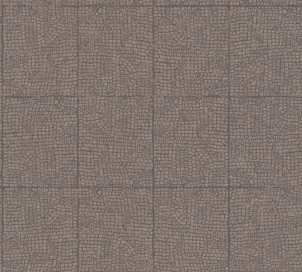 Desert Lodge - Craquele Tiles industrial wallpaper AS Creation Roll Taupe  385264
