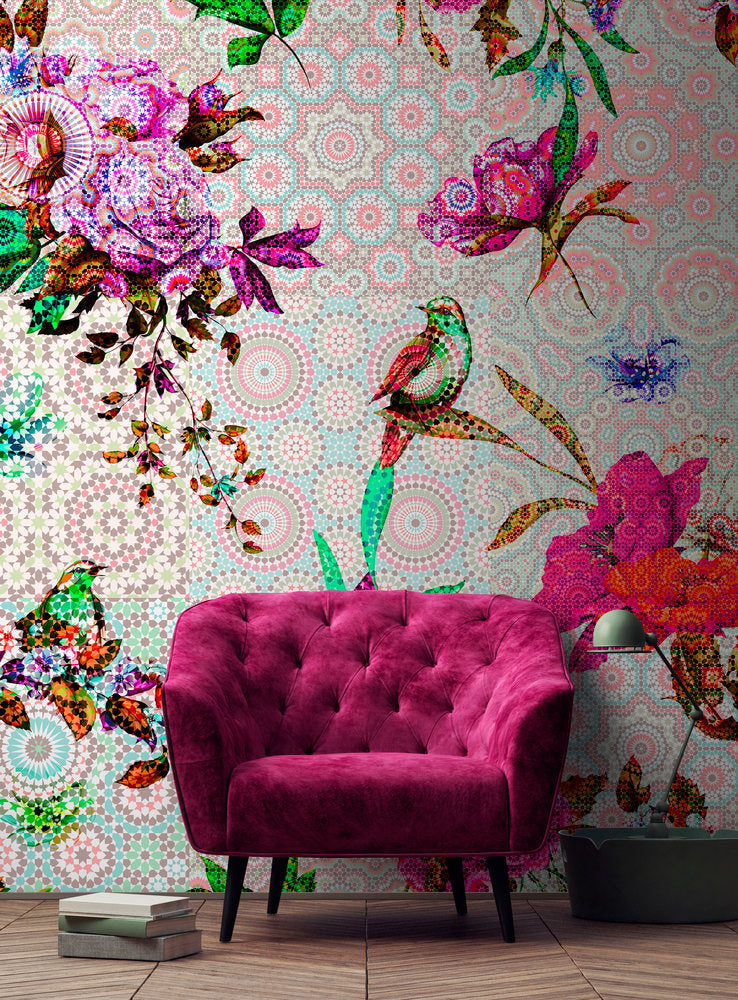 Walls By Patel - Mosaic Garden digital print AS Creation    