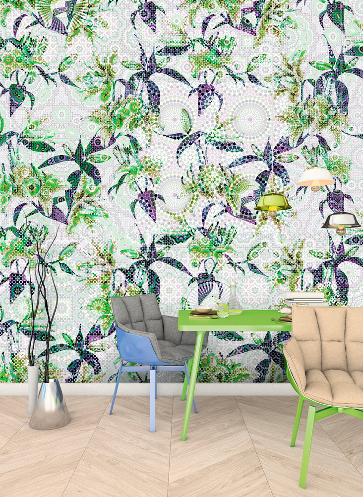 Walls By Patel -Mosaic lilies digital print AS Creation    