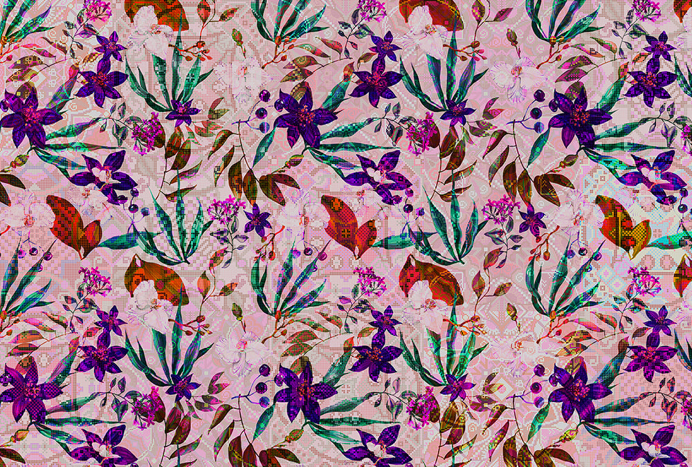 Walls By Patel - Mosaic Blossom digital print AS Creation Pink   110236