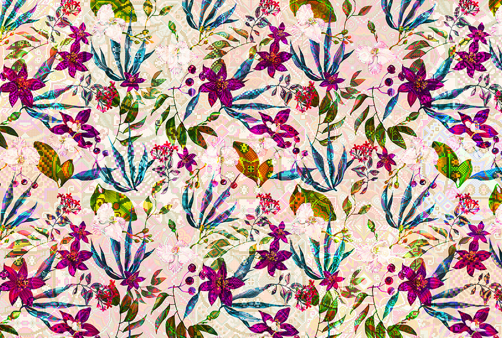 Walls By Patel - Mosaic Blossom digital print AS Creation Beige   110241