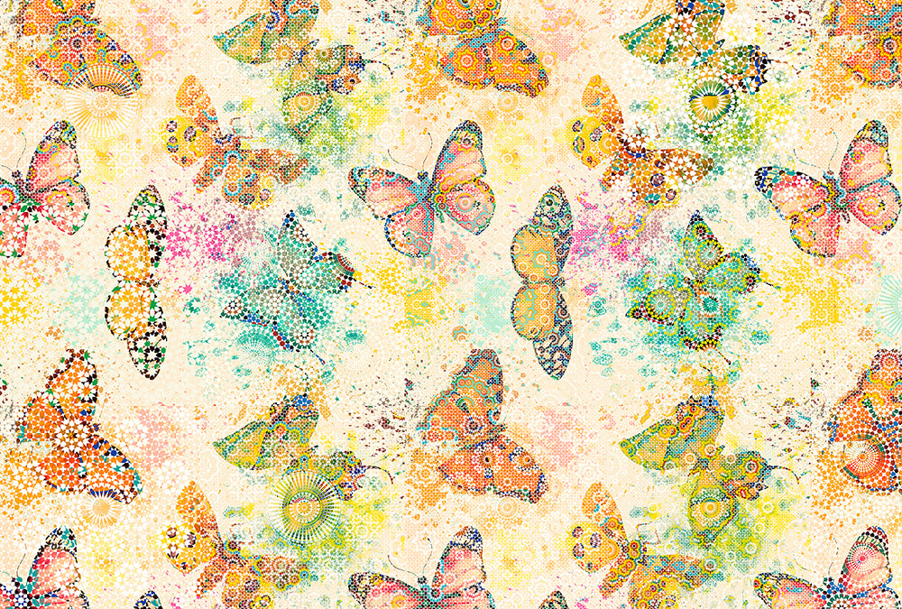 Walls By Patel - Mosaic Butterflies digital print AS Creation Yellow   110261
