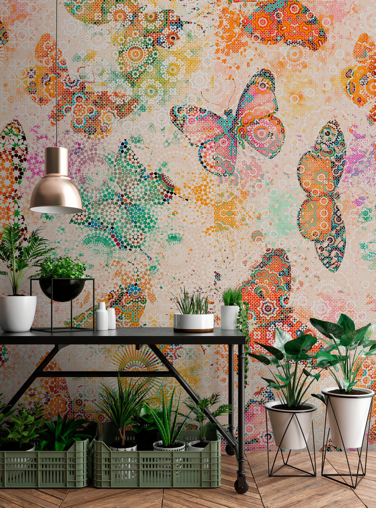 Walls By Patel - Mosaic Butterflies digital print AS Creation    