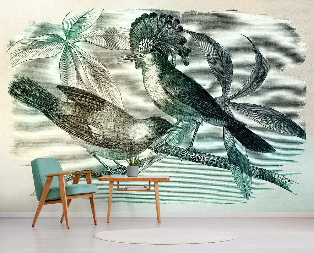 Walls By Patel - Vintage Birds digital print AS Creation    