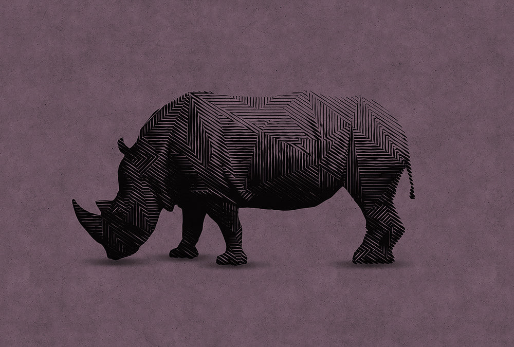 Walls By Patel - Rhino digital print AS Creation Pink   110506