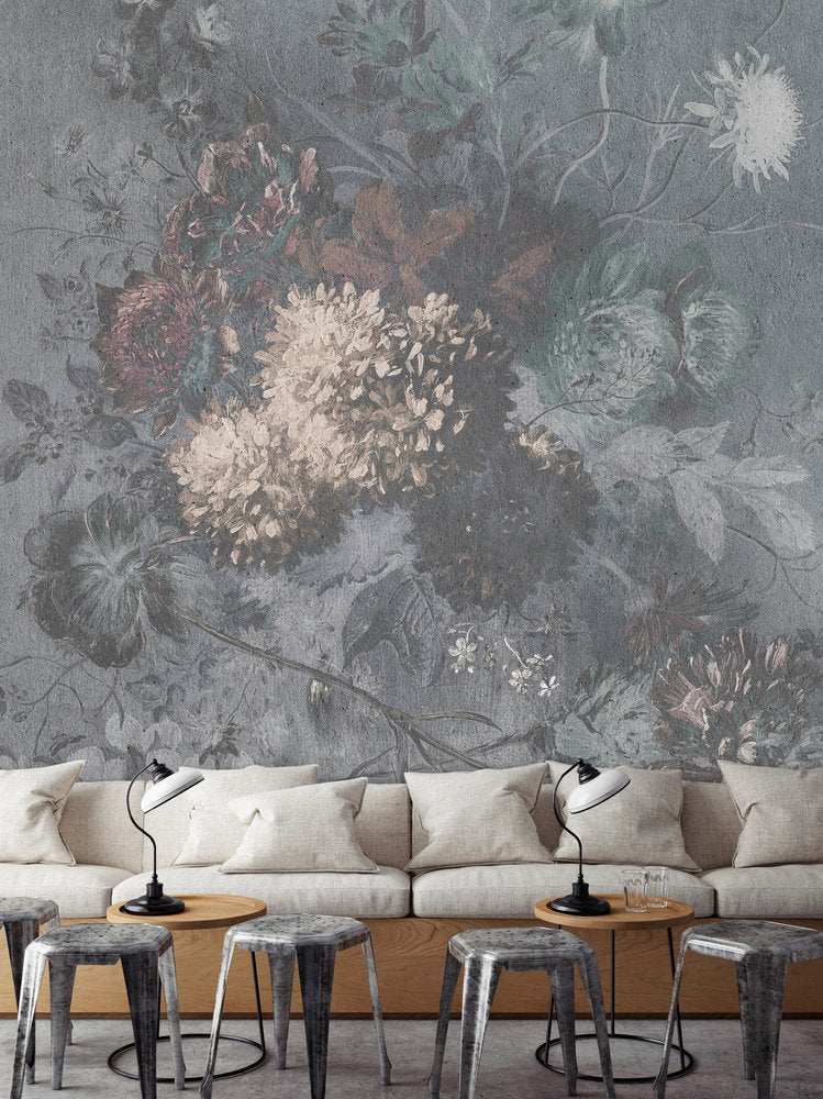 Walls By Patel - Bouquet Gris digital print AS Creation    