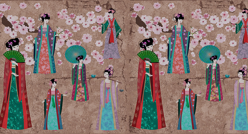 Walls By Patel - Kimono digital print AS Creation Pink   110816