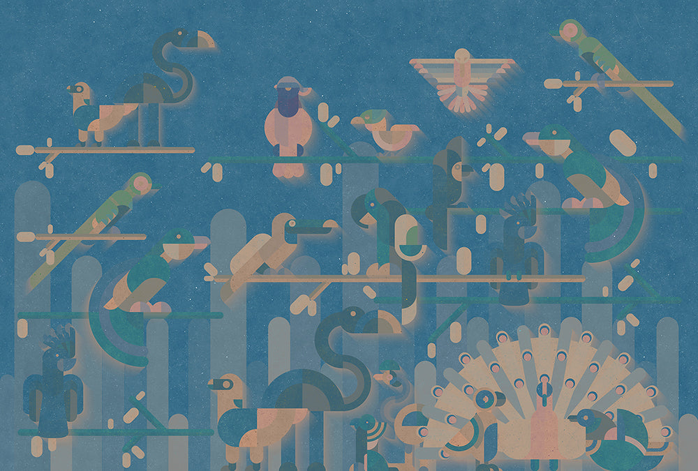 Walls By Patel - Flamingo digital print AS Creation Blue   110951