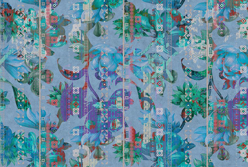 Walls By Patel - Collage digital print AS Creation Blue   110971
