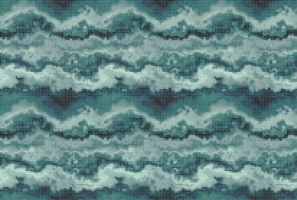 Walls by Patel 2 - Mosaic digital print AS Creation Teal   113597