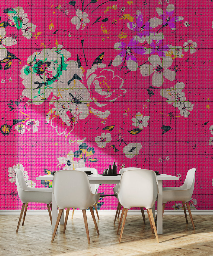 Walls by Patel 2 - Flower Plaid digital print AS Creation    