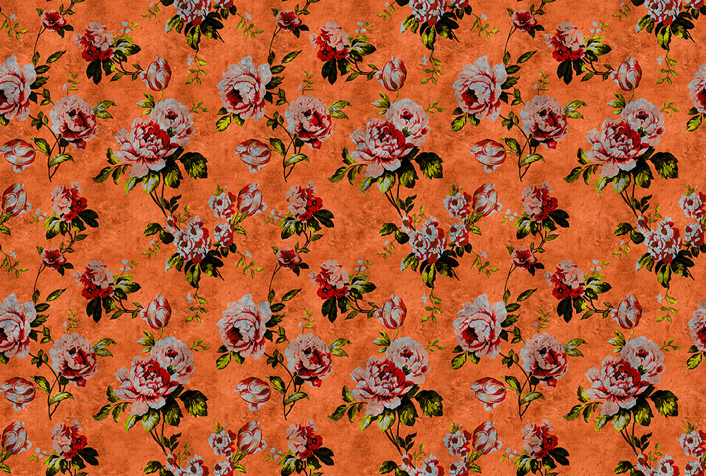Walls by Patel 2 - Wildroses digital print AS Creation Orange   113902