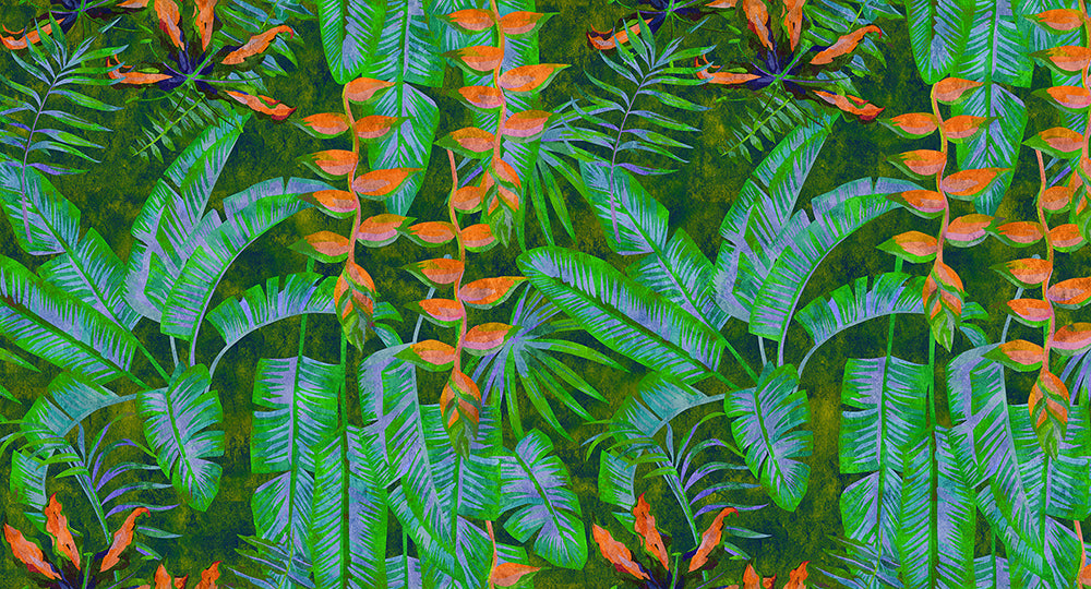 Walls by Patel 2 - Tropicana digital print AS Creation Green/Orange   114077