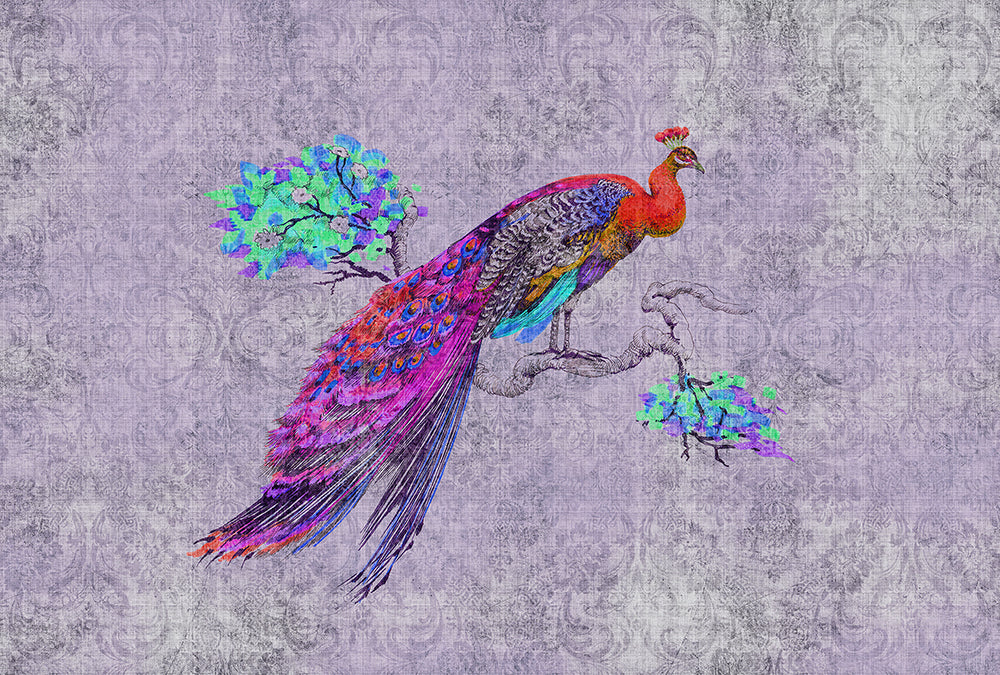Walls by Patel 2 - Peacock digital print AS Creation Purple   114317