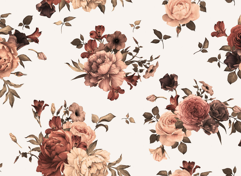 Design Walls - Motley Flowers Bouguet digital print AS Creation Orange   118537