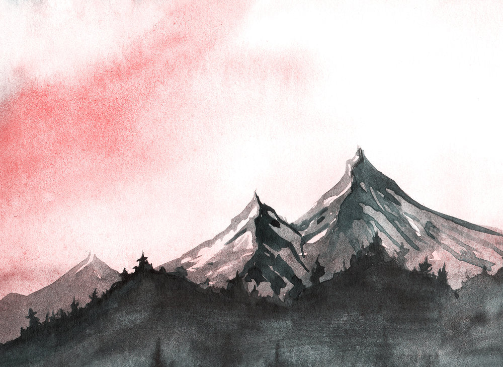 Design Walls - Mountain Painting digital print AS Creation Pink   118609