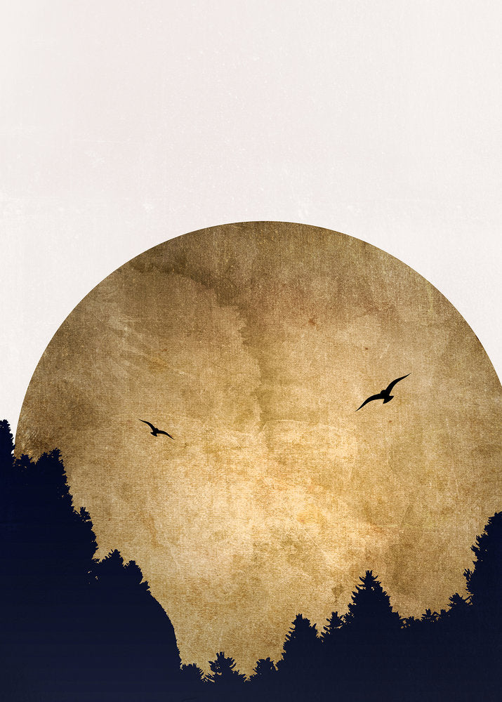 ARTist - Two Birds digital print AS Creation Gold   119893