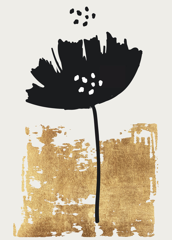 ARTist - Black Poppy digital print AS Creation Gold   119933