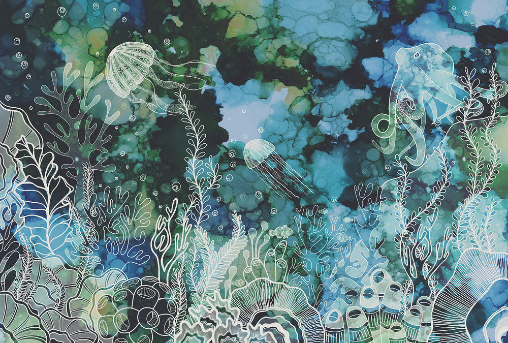 ARTist - Underwater Colour digital print AS Creation Blue   120053