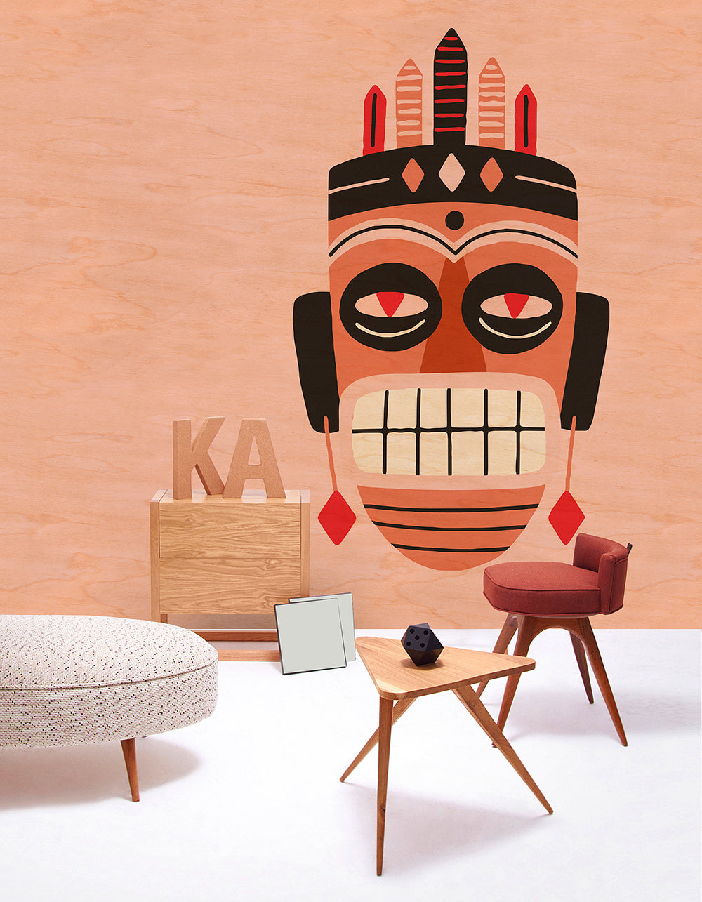 Walls by Patel 3 - Overseas African Mask digital print AS Creation    