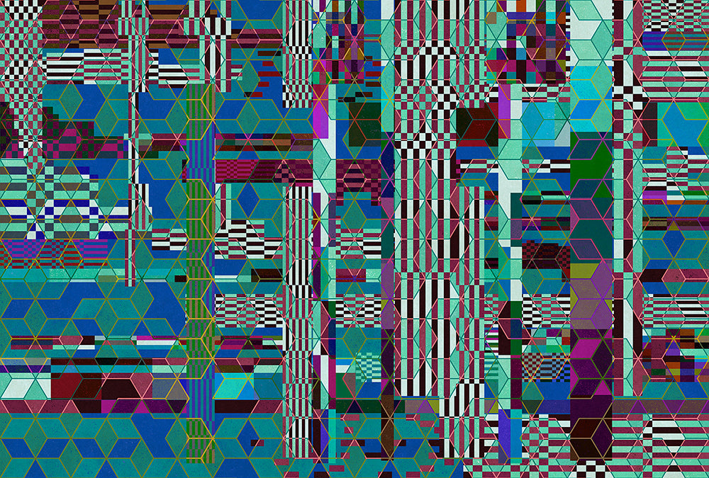 Walls by Patel 3 - Mirage digital print AS Creation Blue   DD122260