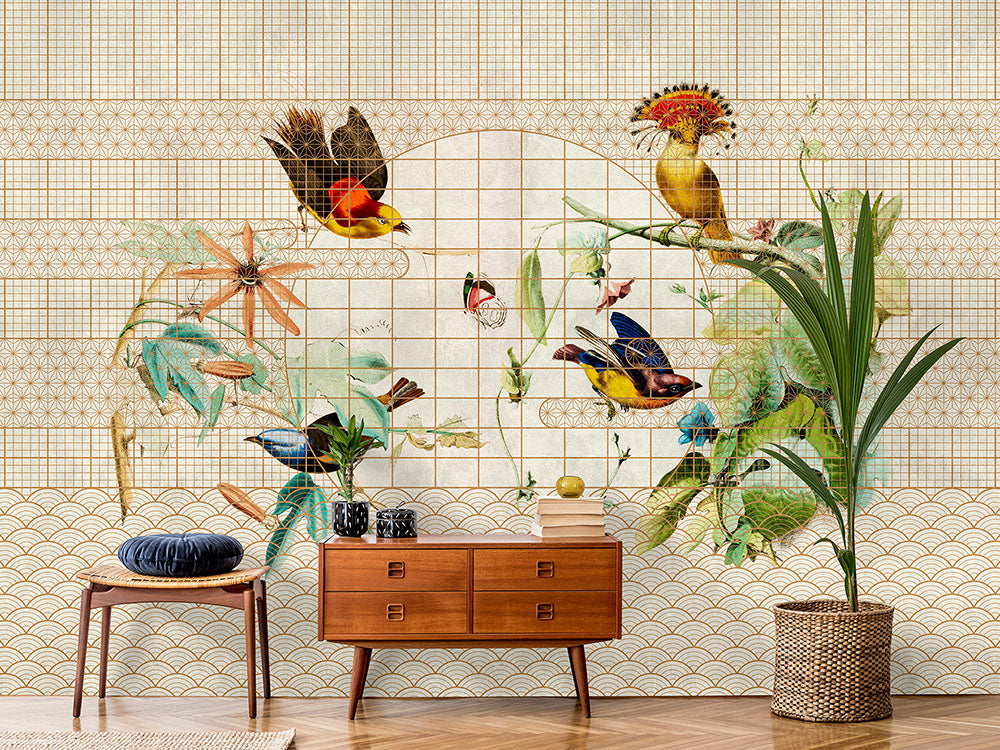Walls by Patel 3 - Aviary Birds & Butterflies digital print AS Creation    