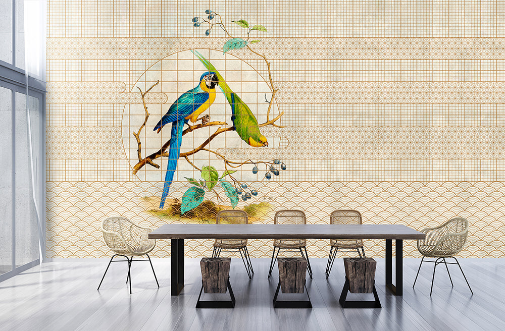 Walls by Patel 3 - Aviary Parrots digital print AS Creation    