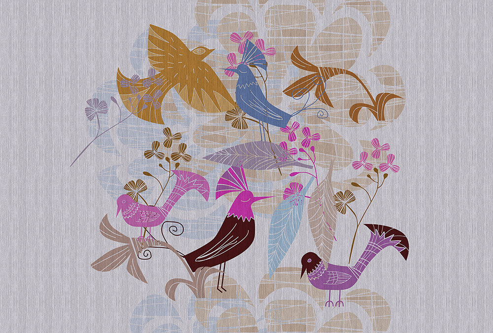 Walls by Patel 3 - Birdland digital print AS Creation Blue   DD122444