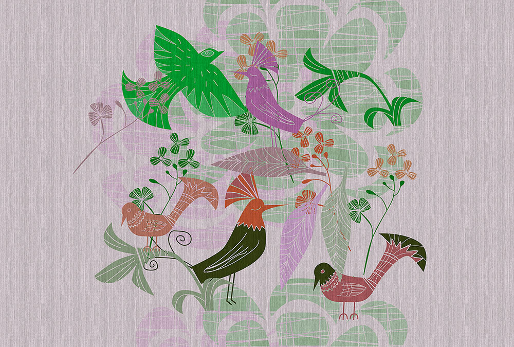 Walls by Patel 3 - Birdland digital print AS Creation Green   DD122448