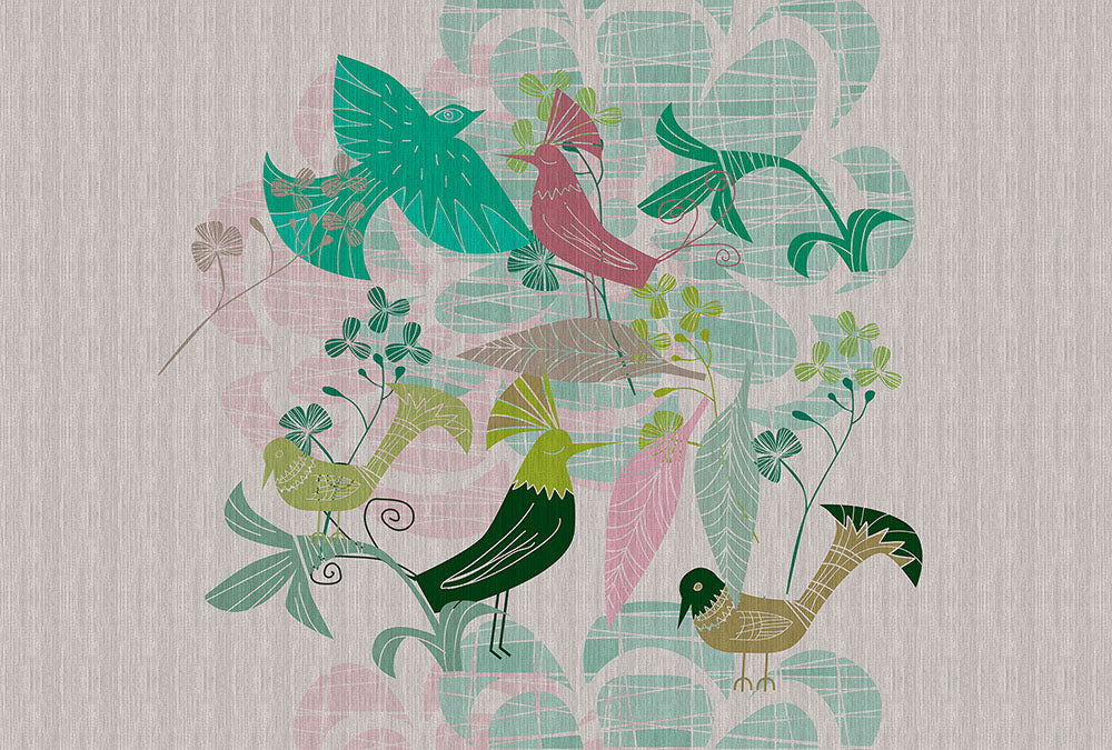 Walls by Patel 3 - Birdland digital print AS Creation Beige   DD122452