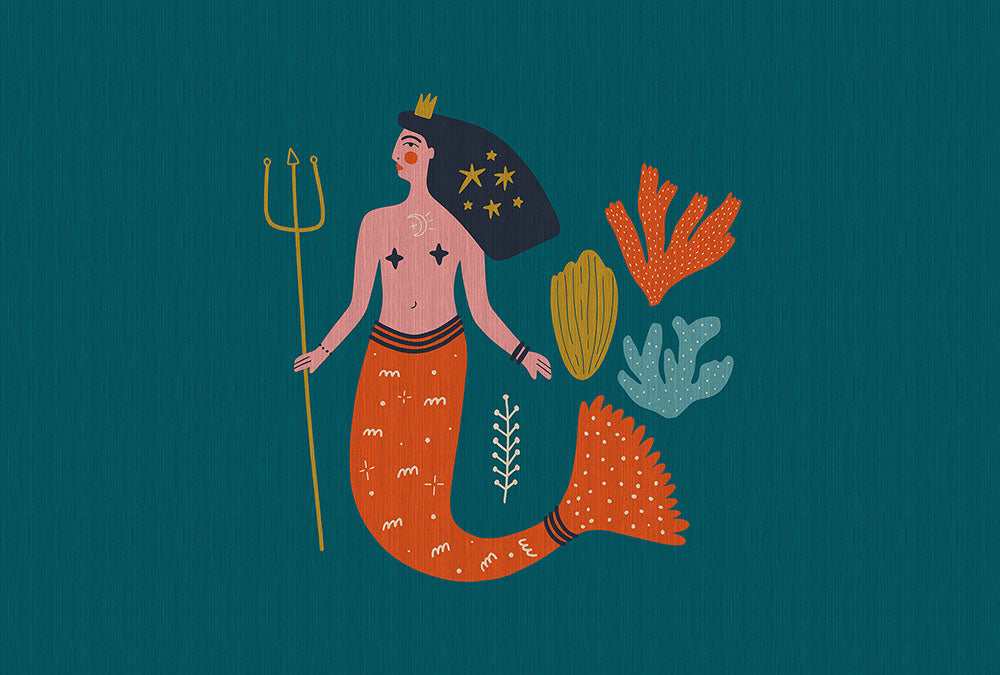 Walls by Patel 3 - Down Under Mermaid digital print AS Creation Blue   DD122460