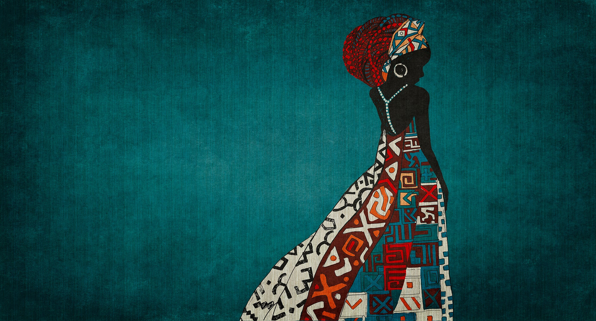 Walls by Patel 3 - Nairobi Woman 1 digital print AS Creation Green-Red   DD122784