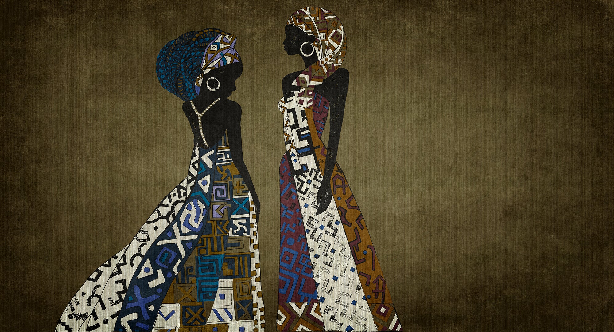 Walls by Patel 3 - Nairobi Women digital print AS Creation Brown   DD122792