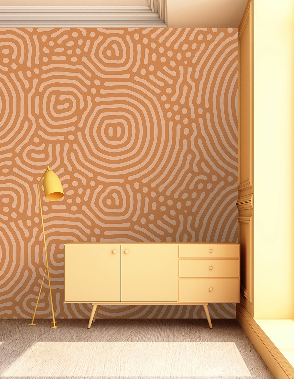 Walls by Patel 3 - Sahel Maze Orange digital print AS Creation    