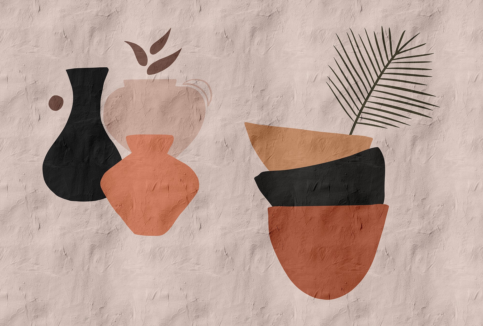 Walls by Patel 3 - Santa Fee Clay Pots digital print AS Creation Beige   DD122872