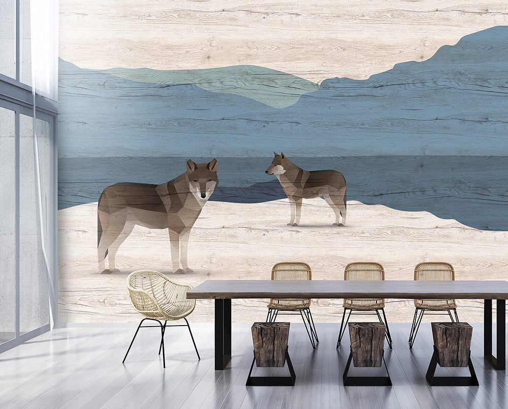 Walls by Patel 3 - Yukon Wolves digital print AS Creation    