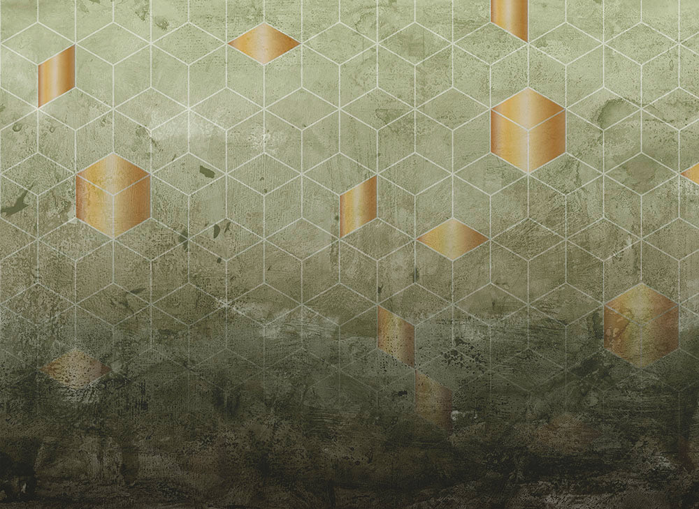 Designwalls 2 - D Tiles digital print AS Creation Green   DD123563