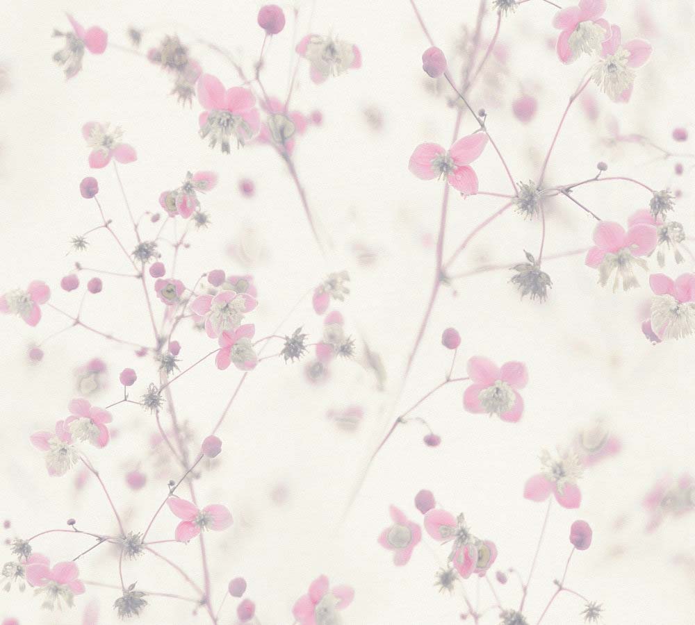 Pint Walls - Daffodils botanical wallpaper AS Creation Roll Pink  387264