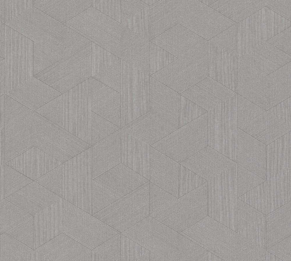 Villa - Diagonal Fine Lines geometric wallpaper AS Creation Roll Grey  375615