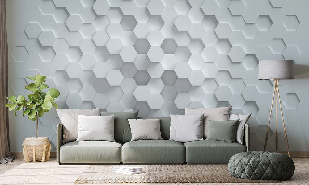 The Wall - Embossed Hexagons smart walls AS Creation    